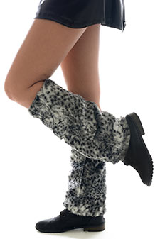 LEOPARD PRINT PLUSH FURRY LEGWARMERS style 3