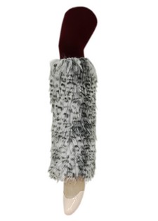 LADY'S LEOPARD PRINT FURRY LEG WARMER style 3