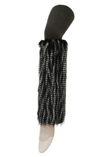 LADY'S FURRY LEG WARMER WITH FEATHER DETAIL style 3