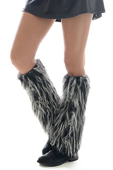 LADY'S FURRY LEG WARMER WITH THREE TONED HIGHLIGHTS style 3