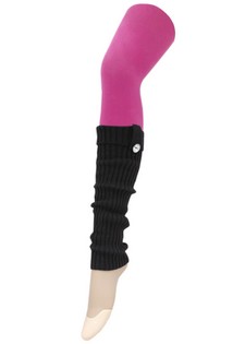 BUTTON TAB CLEAR RHINESTONE KNIT LEG WARMERS style 2