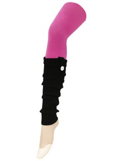BUTTON TAB CLEAR RHINESTONE KNIT LEG WARMERS style 3