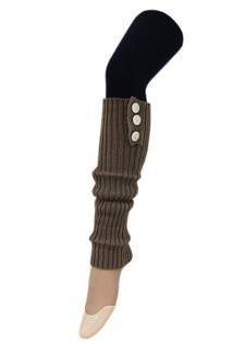 DECORATIVE NICKEL BUTTON KNIT LEG WARMERS style 3