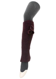KNITTED CHAINS LEGWARMERS WITH BALL TASSELS style 2