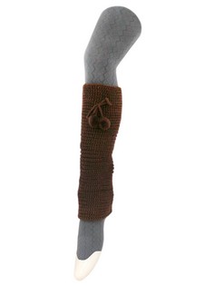 KNITTED CHAINS LEGWARMERS WITH BALL TASSELS style 3