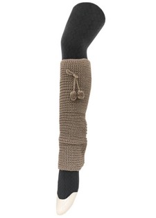 KNITTED CHAINS LEGWARMERS WITH BALL TASSELS style 8