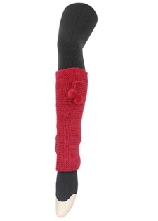 KNITTED CHAINS LEGWARMERS WITH BALL TASSELS style 9