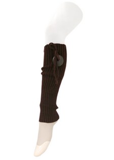 DECORATIVE WOODEN BUTTON KNIT LEGWARMERS style 5