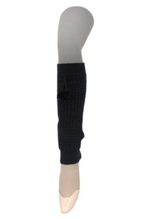 RIB KNIT CUFFS LEGWARMERS WITH BALL TASSELS style 2