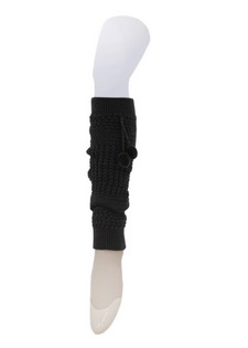 RIB KNIT CUFFS LEGWARMERS WITH BALL TASSELS style 4