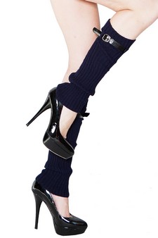 KNIT LEGWARMERS WITH ADJUSTABLE SKINNY BELT