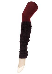CHAIN KNIT AND RIB KNITTED LEGWARMERS style 2