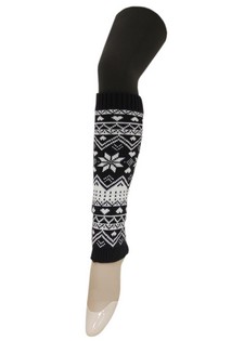 ALPINE PRINT CABLE KNIT LEGWARMERS style 2
