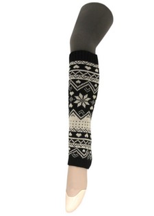 ALPINE PRINT CABLE KNIT LEGWARMERS style 3