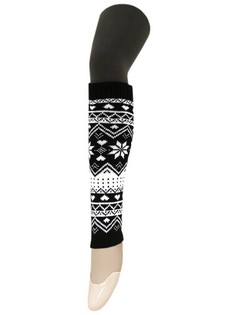 ALPINE PRINT CABLE KNIT LEGWARMERS style 6