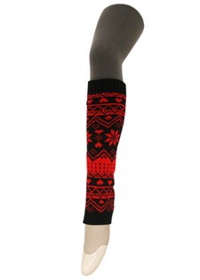 ALPINE PRINT CABLE KNIT LEGWARMERS style 8