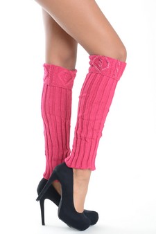 Lady's Trinity w/ Rhinestones and Raised Pattern Fashion Designed Leg Warmer