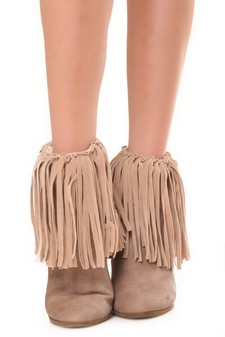 Women's Faux Suede Fringe Boot Cuffs