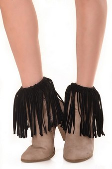 Women's Faux Suede Fringe Boot Cuffs