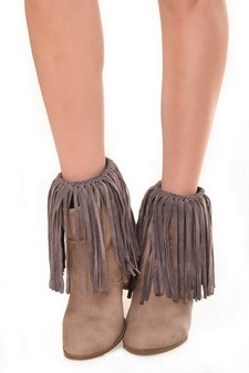 Women's Faux Suede Fringe Boot Cuffs