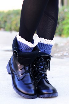 Short Boot Covers with Crochet Lace