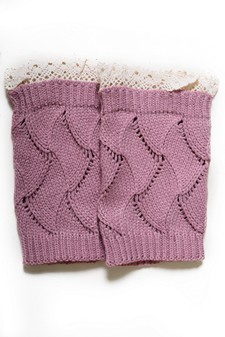Short Boot Covers with Crochet Lace