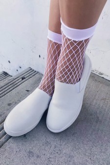 Medium Gauge Fishnet Socks - Low Cut