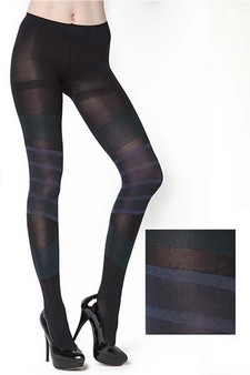 Lady's 8 Stripes Circular Design Fashion Tights