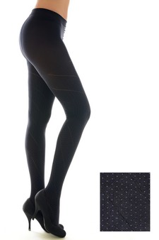 Lady's Valentina with Micro Heart Dots and Spiral Wrap Stitch Fashion Tights