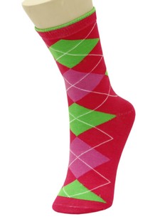 ARGYLE PLAID CREW CUT SOCKS style 2