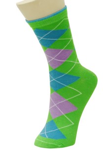ARGYLE PLAID CREW CUT SOCKS style 3