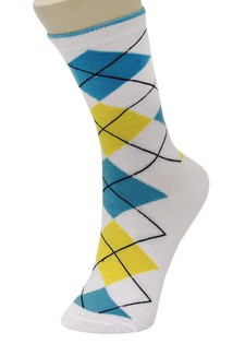 ARGYLE PLAID CREW CUT SOCKS style 6