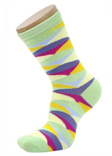 TRIANGULAR PATTERN CREW CUT SOCKS style 2