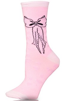 Novelty Bow Print Crew Socks