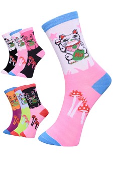 Lucky Cat Crew Socks