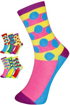 3 Single Pair Bundle Pack Fashion Design Crew Socks