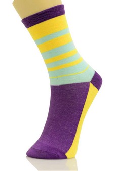 Ladies Striped Crew Socks