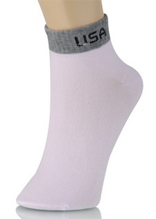 USA CONTRAST BANDING ANKLE CUT SOCKS