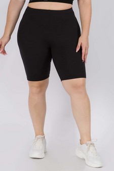 Women's My Kind of Look Peach Skin Biker Shorts - PLUS SIZE