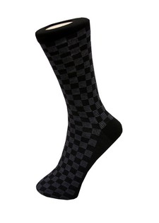 PATTERNED MENS DRESS SOCKS IN BLACK style 4