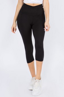 Women's High Rise Casual Capri Leggings