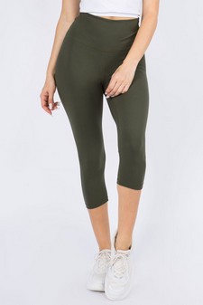 Women's High Rise Casual Capri Leggings