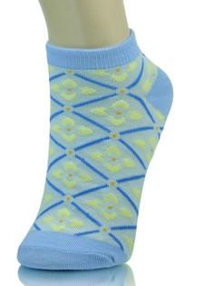 LADY'S FLORAL ARGYLE LOW CUT SOCKS style 2