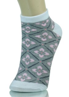 LADY'S FLORAL ARGYLE LOW CUT SOCKS style 3
