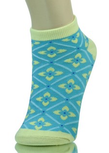 LADY'S FLORAL ARGYLE LOW CUT SOCKS style 4