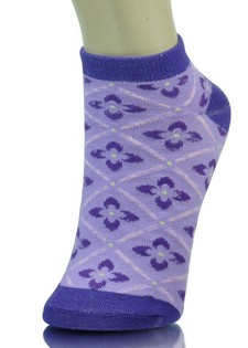 LADY'S FLORAL ARGYLE LOW CUT SOCKS style 5