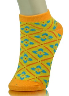 LADY'S FLORAL ARGYLE LOW CUT SOCKS style 6