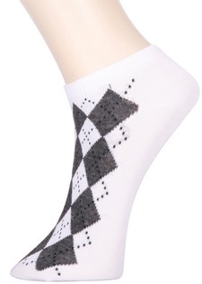 3 Pair Pack Mini Argyle Print Design Low Cut Design Spandex Socks