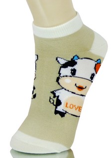 CARTOON COW LOVE LOW CUT SOCKS
