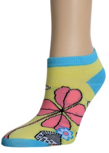 3 Pair Pack Low Cut Four Leaf Cloverville Design Spandex Socks style 4